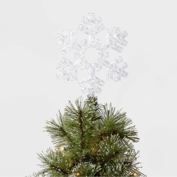 NWT  LED acrylic multicolored snowflake Christmas tree topper plug in dew drop - Picture 2 of 9
